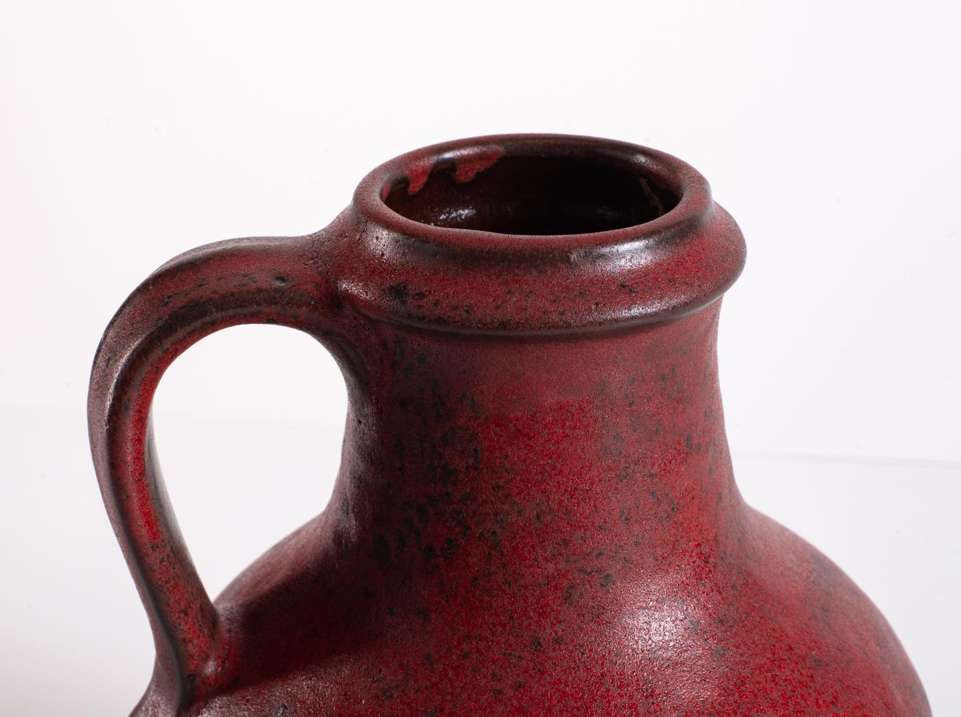 Rustic Pitcher Vase by Carstens Luxus, Fat Lava, Mid-Century Modern c. 1967 For Sale 1