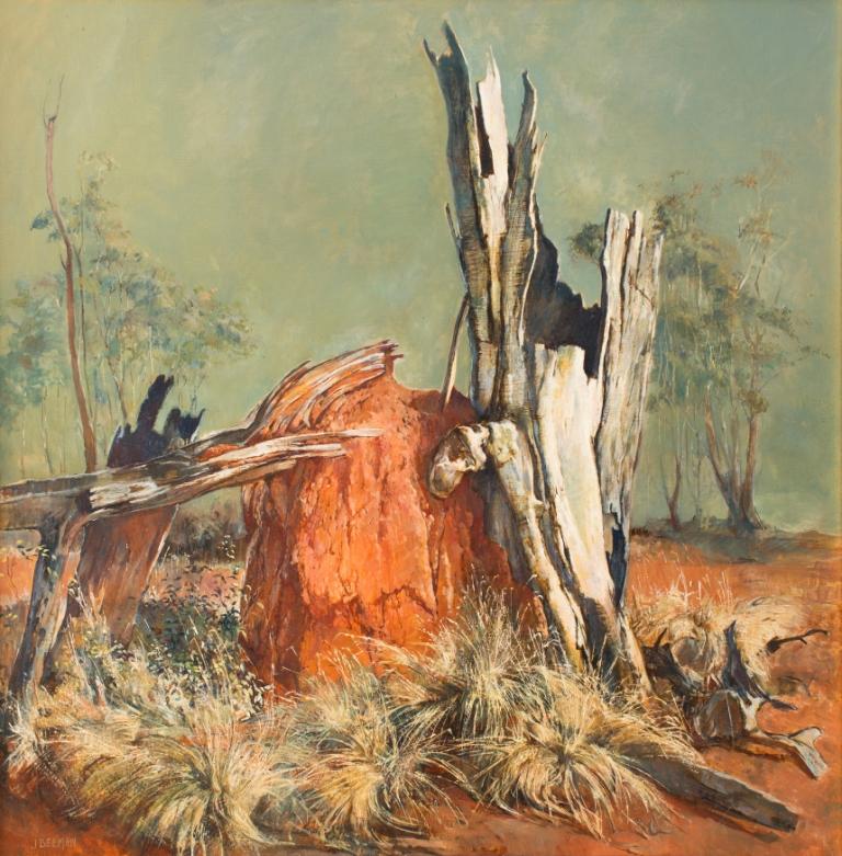 Anthill — John Beeman b. 1926 (Landscape, Realist) Oil on Gesso 2015