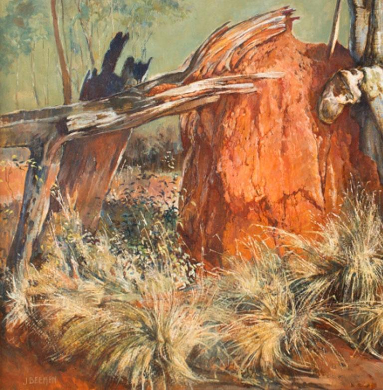 Anthill — John Beeman b. 1926 (Landscape, Realist) Oil on Gesso 2015 For Sale 1