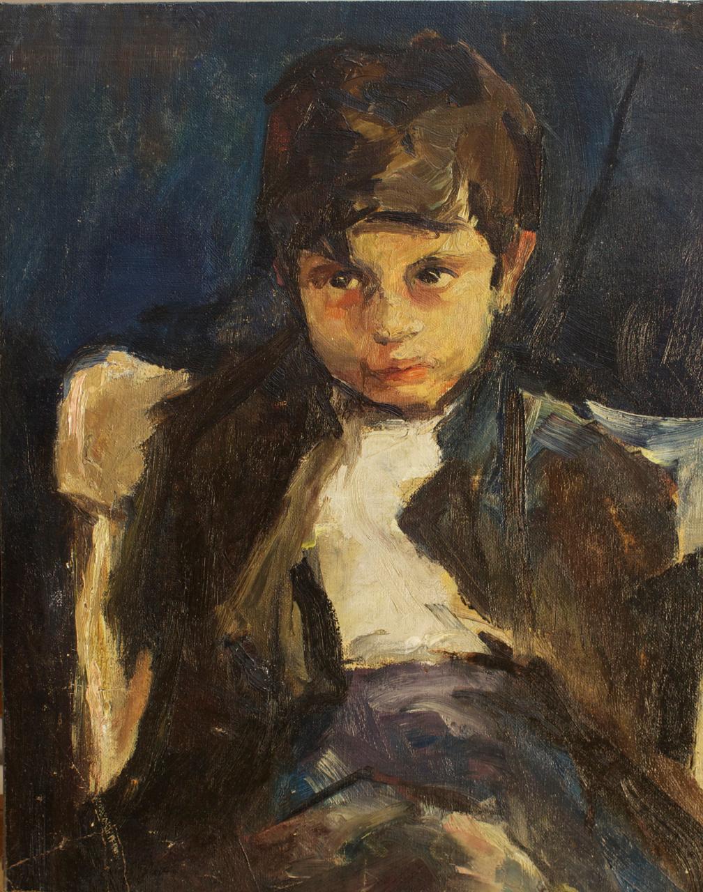 Margery Ryerson Figurative Painting - Seated Boy