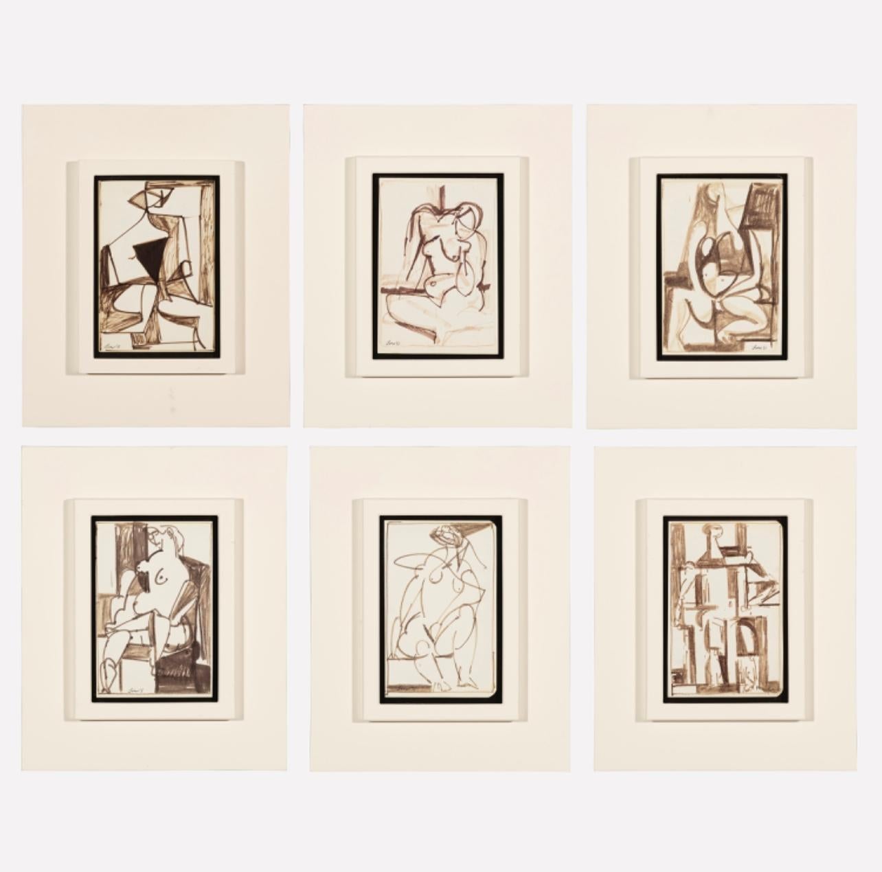 Kubistischer Akt 79 (Beige), Nude, von Michael Loew