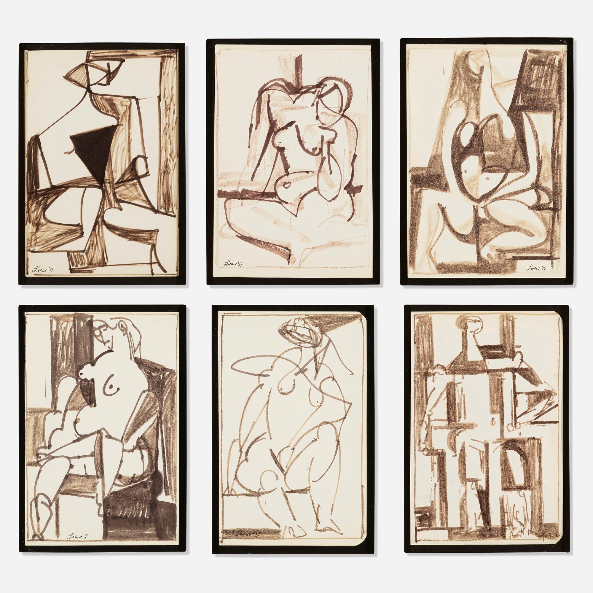 Kubistischer Akt 62 (Grau), Figurative Art, von Michael Loew
