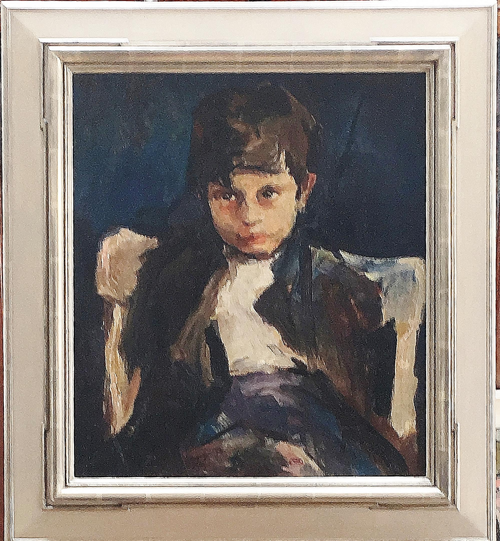 Seated Boy - Painting by Margery Ryerson