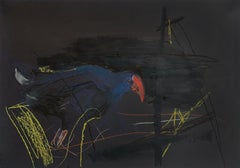 Digital Swamp-hen (purple) - Contemporary Animal Pastel Drawing