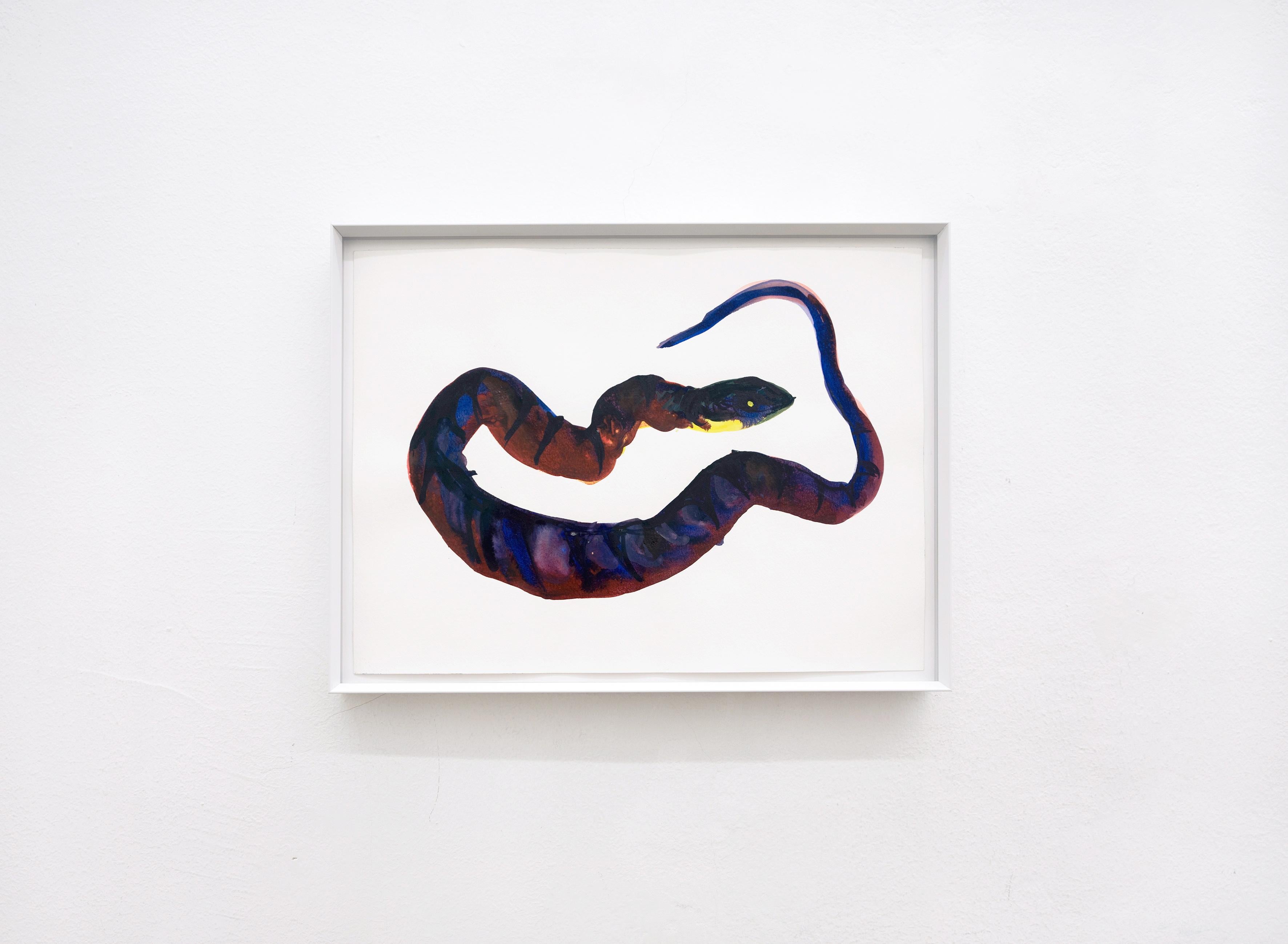 Snake II - 21st Century Animal Drawings and Watercolors Red Blue Unique Copy

Tina Ribarits works with a conceptual approach in a variety of media including installation, video and photography to create site-specific installative objects. Her work
