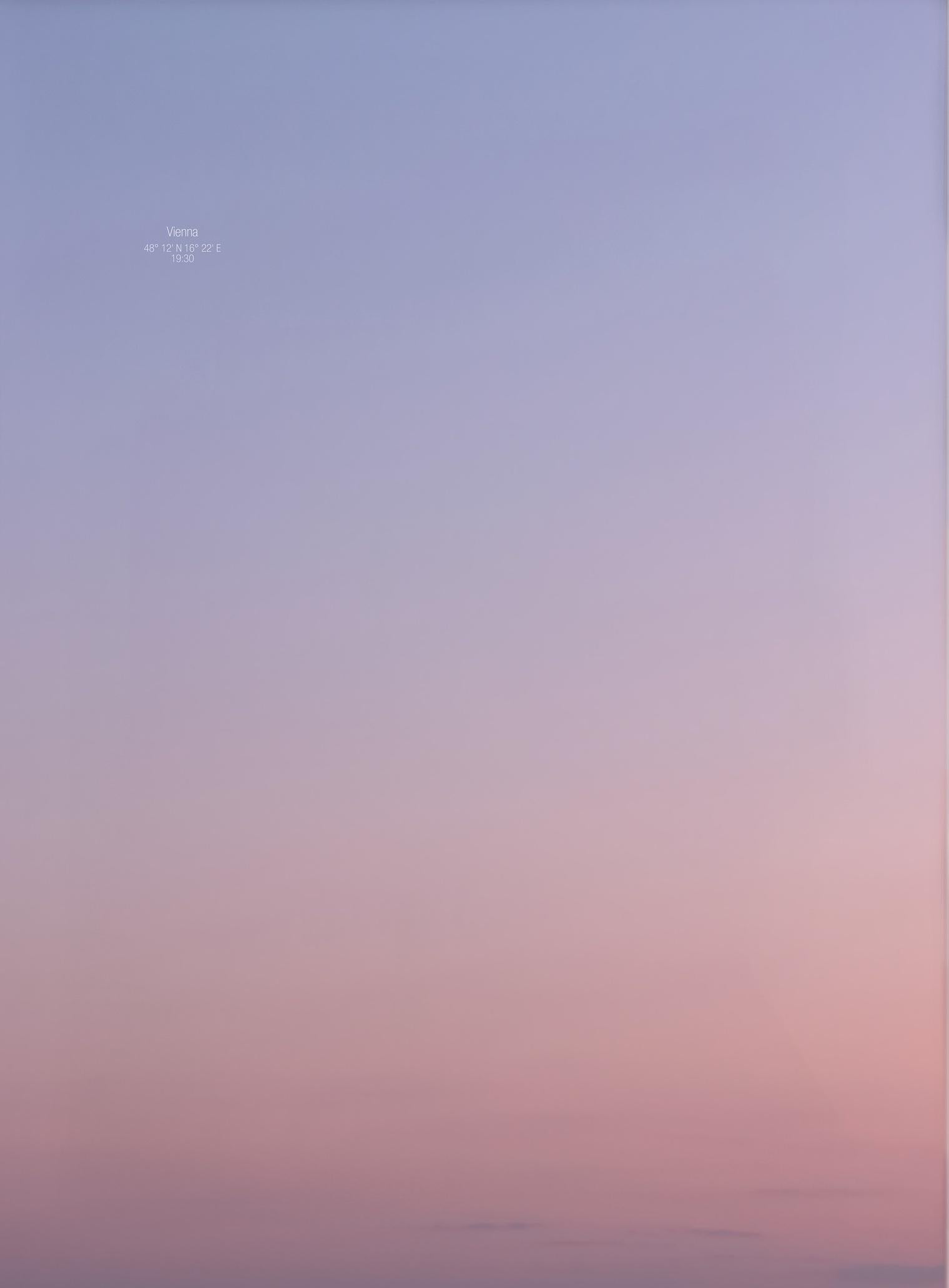 On the other Side of the Sky - 21st Century Abstract Color Photography Sunset
Trieste / Vienna, 19:30
Diptych, 2 pieces, 70 x 50 cm each
Edition 5+2 AP

When we look at the sky, we see pure color, even though it consists entirely of air which is