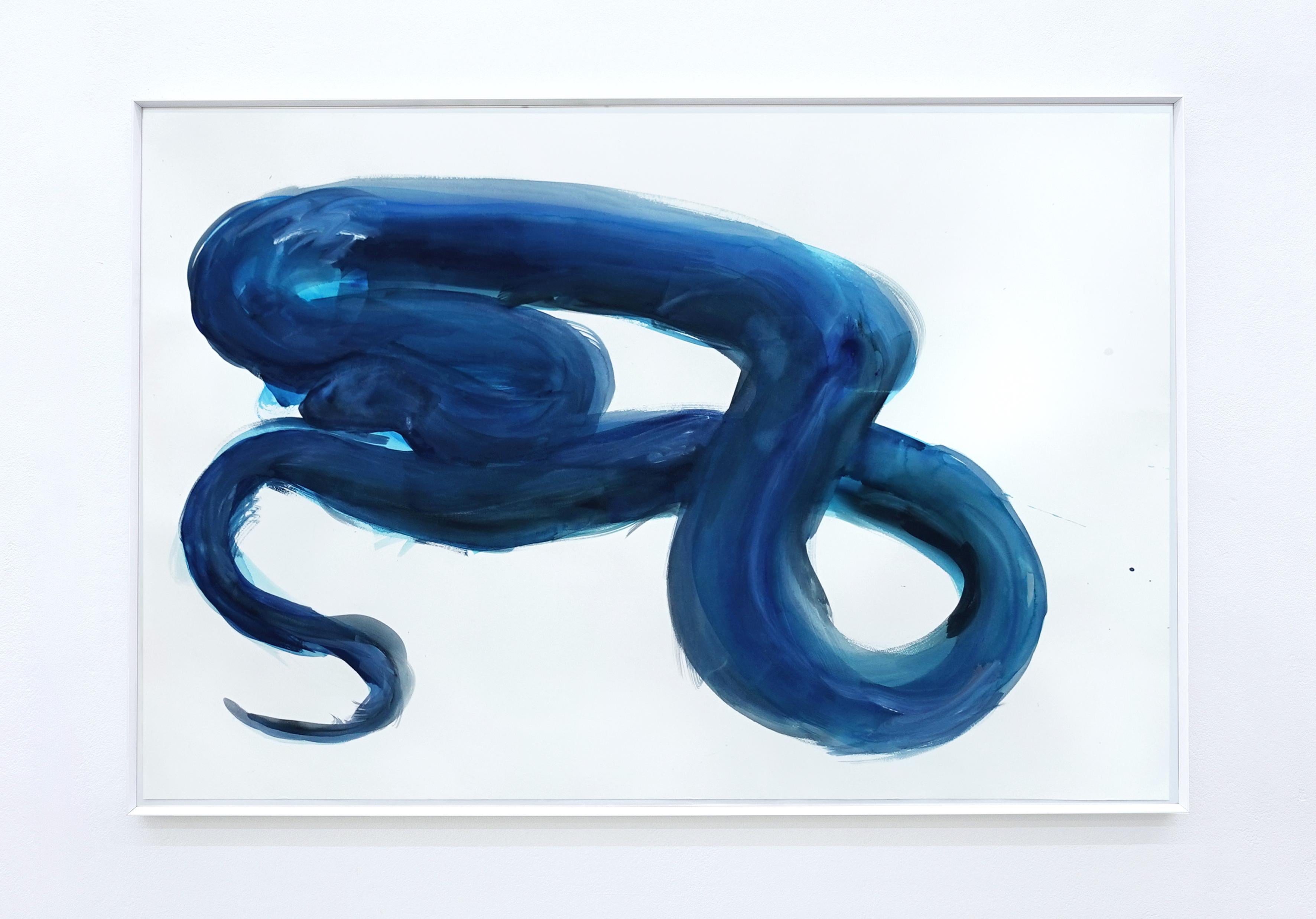Dessins et aquarelles - Animaux serpent VI - 21e siècle - Bleu Unique - Contemporain Art par Tina Ribarits