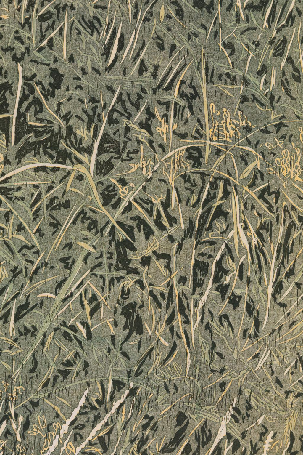 linocut grass