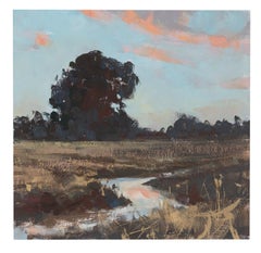 Evening Warmth - Plein Air Gouache Landscape Painting Contemporary