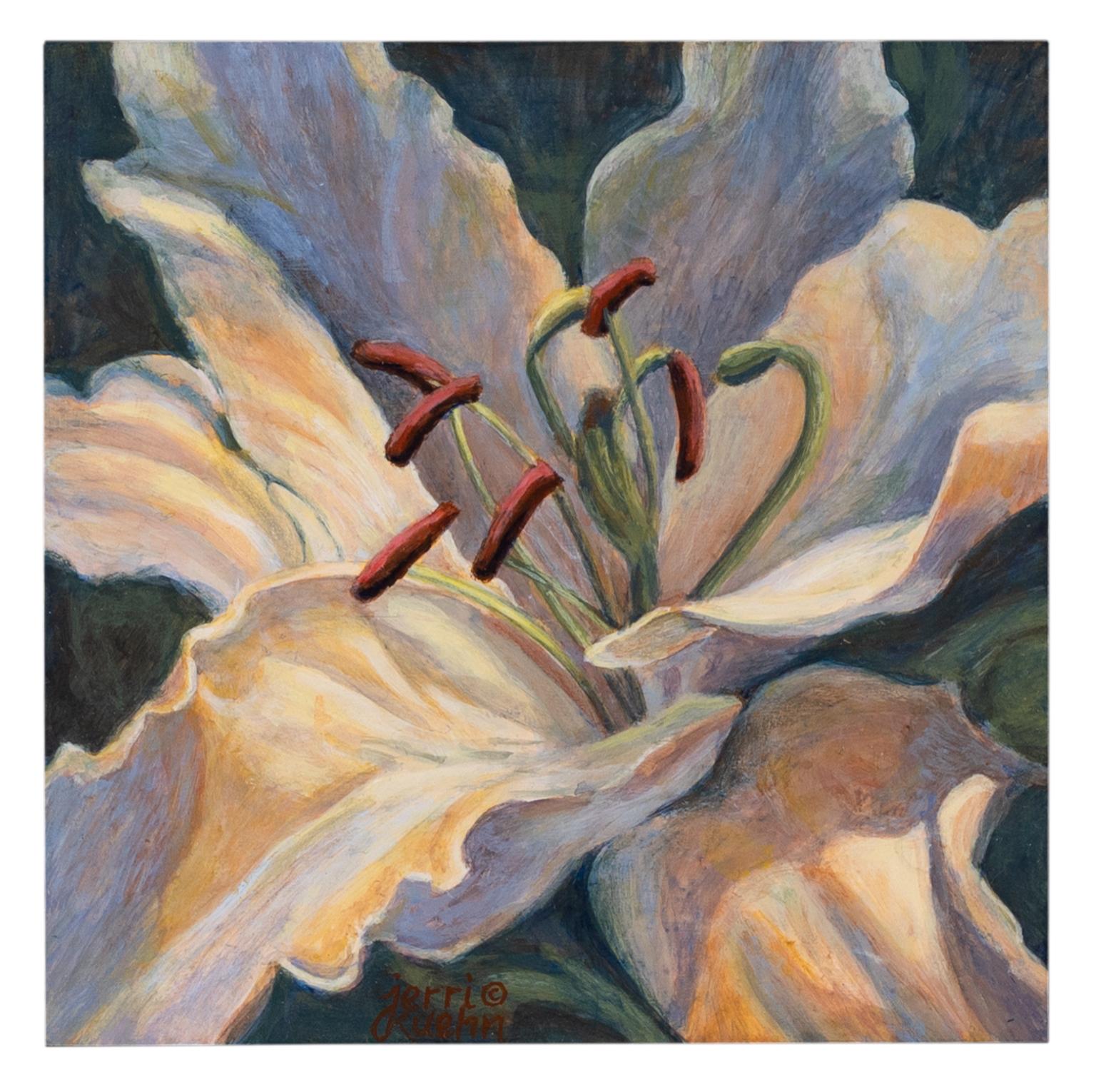 Jerri Kuehn Still-Life Painting - Glowing Splendor - Floral Acrylic Painting Contemporary 