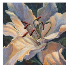 Glowing Splendor - Floral Acrylic Painting Contemporary 