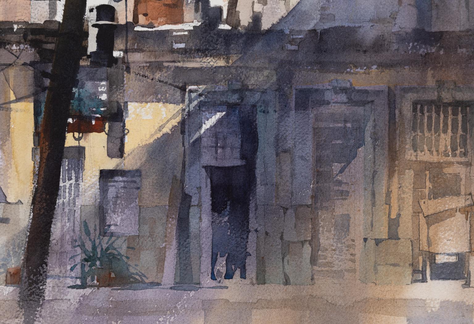 Patch of Light – Havanna, Kuba, Aquarell eines Architekturgebäudes – Art von Thomas W. Schaller