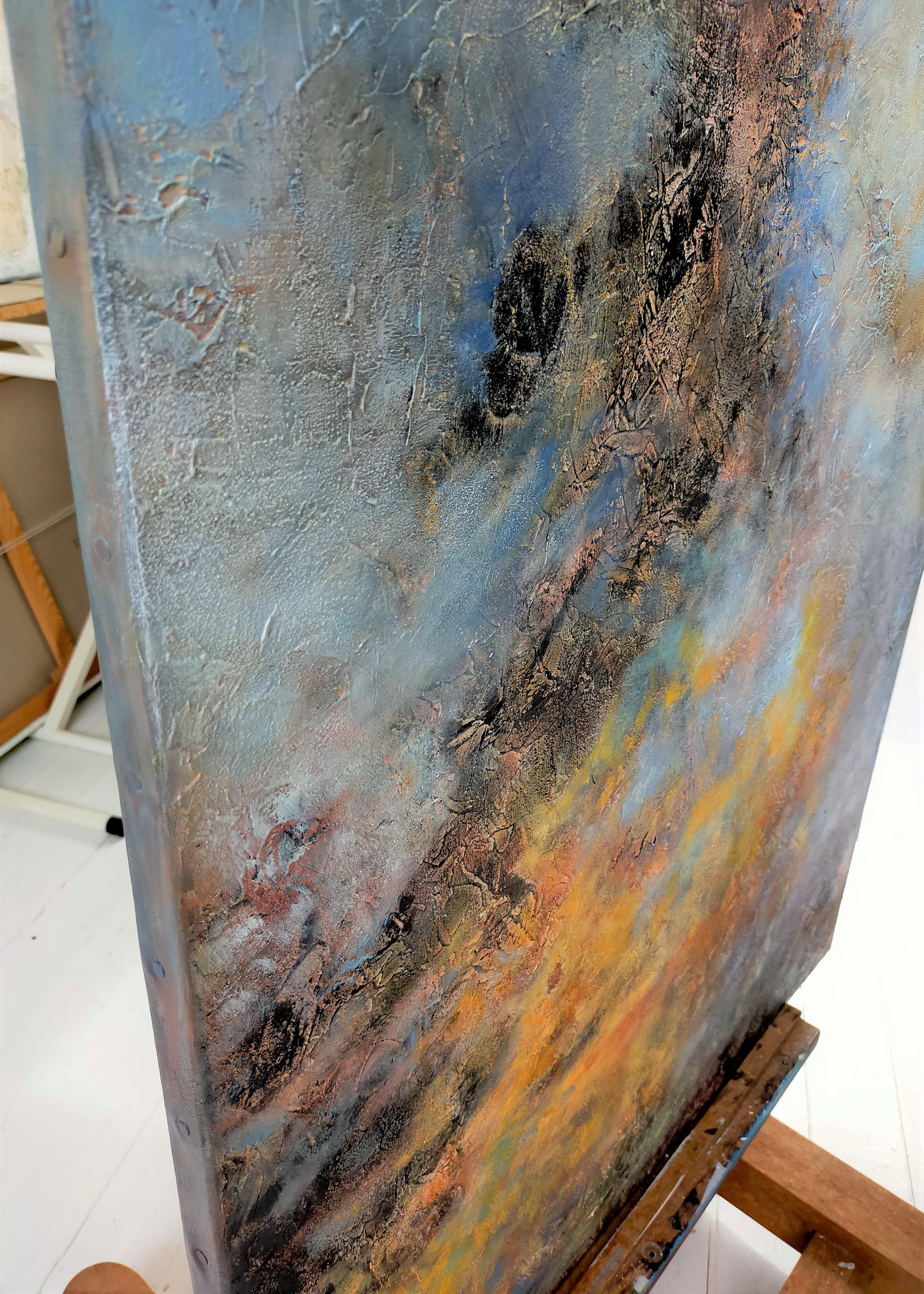 abstract acrylic linen canvas 116x146 diptych 