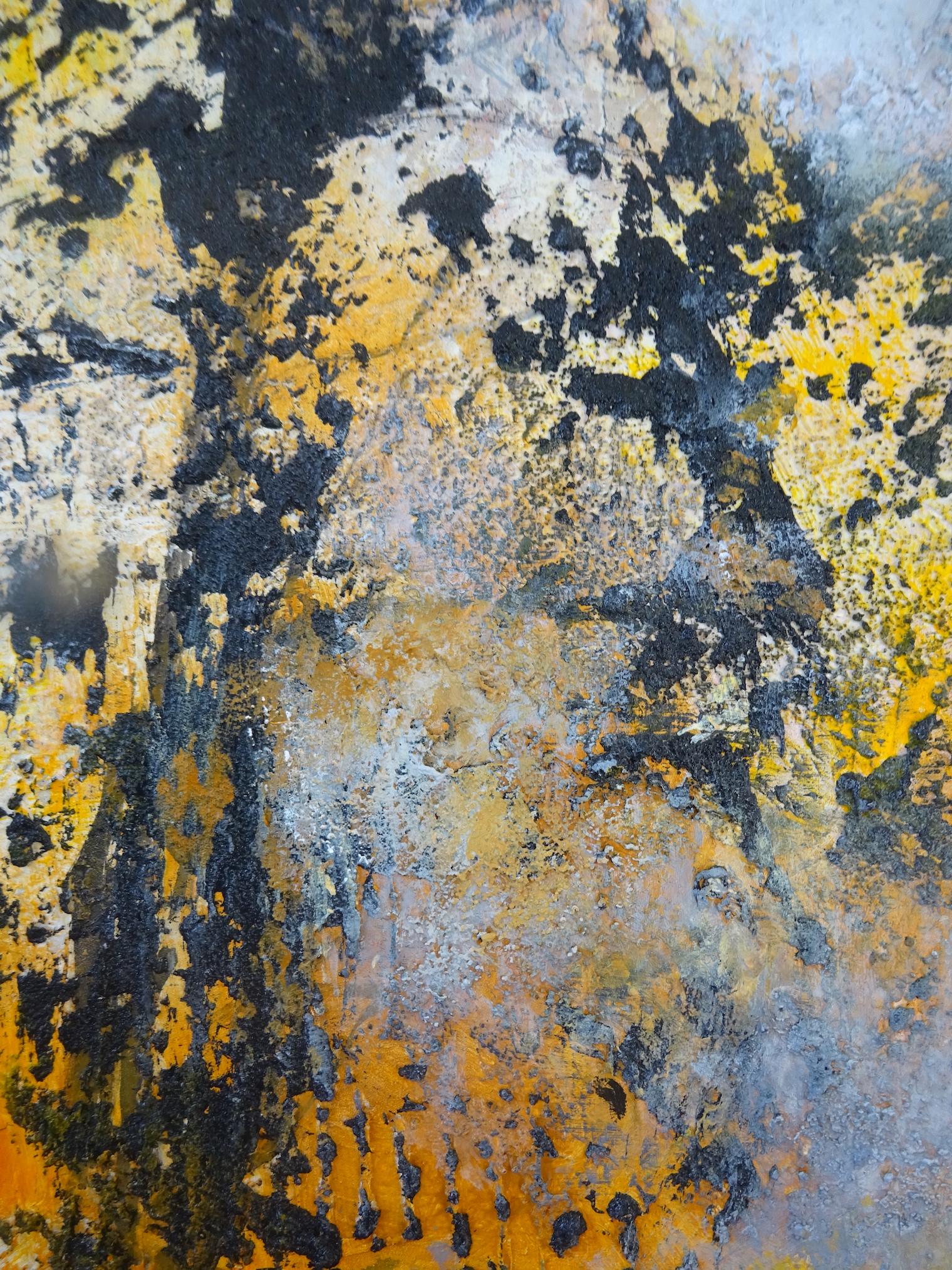 abstrakte Acryl Modellierpaste auf Leinwand Leinen ocker türkis Versand in Holzkiste zum Selbstkostenpreis
Glücklich sein,  leichtigkeit von Gelb, ein Moment der Freude
die beziehung der farben und die bewegung der algen in der transparenz ist der