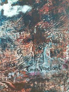 "Chinese mythology" abstract acrylic oxidation on linen canvas 100x80cm 2020