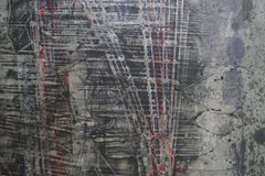 "Quadro astratto "Ai tropici  vernici pigmento su legno 75x127cm