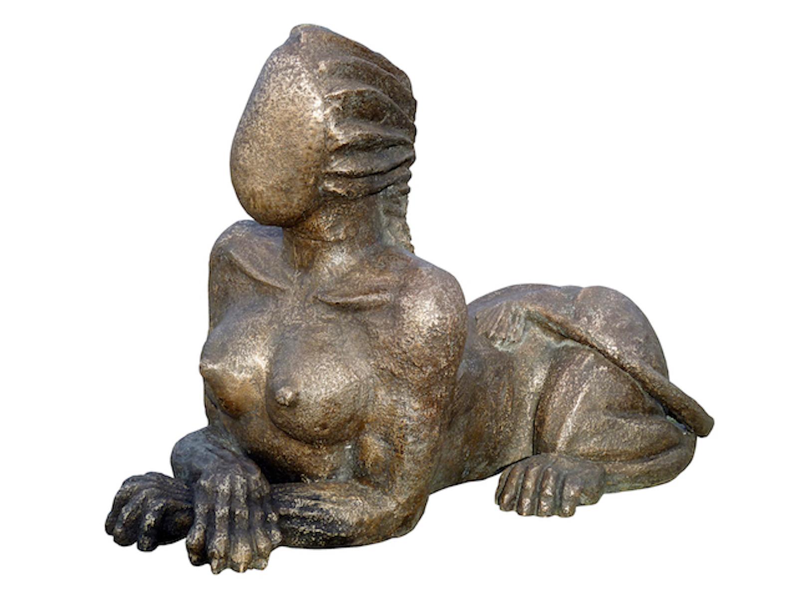 "Sphinge" bronze figurative sculpture from 2 to 8 60x45x80cm 2009 - Sculpture by Emmanuelle Vroelant