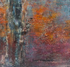 Abstrakte abstrakte ""Blue Clearing" Acryl Leinen Leinwand 80x80cm Zertifikat Holz Truhe