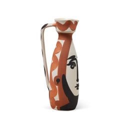 Volto, Pablo Picasso, anni '50, Terracotta, Arte decorativa, Design, Interni,