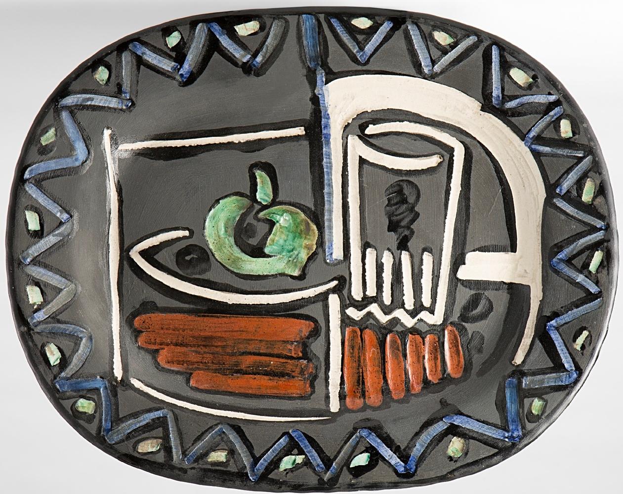 Nature morte, Pablo Picasso, années 1950, céramique polychrome, Designs