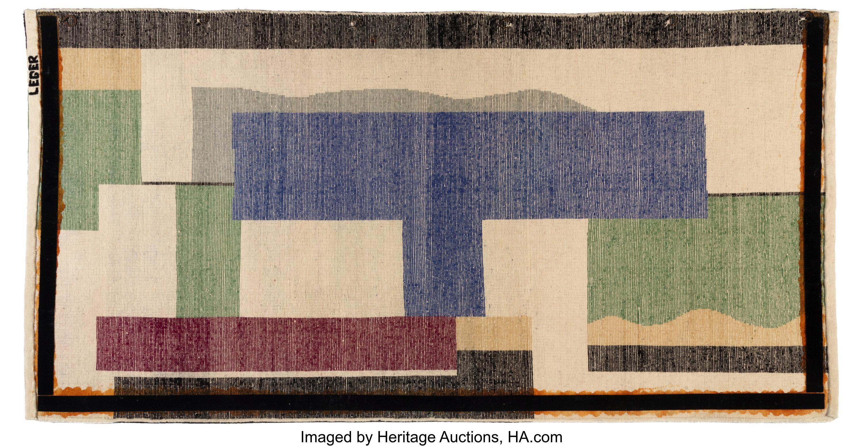 Tapis Blanc, Fernand Léger, 1920's, Tapestry, Wool, Rug, Design For Sale 3