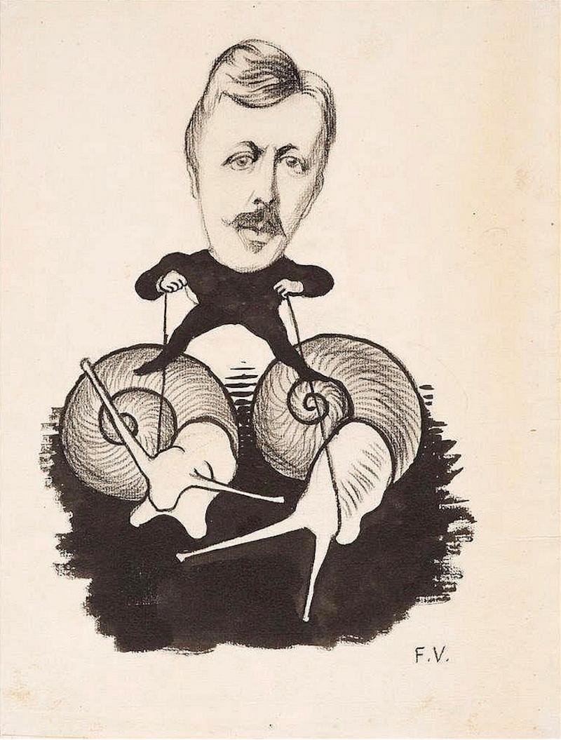 Retrato de Emile Yung, Félix Vallotton, Obra sobre papel, Años 1890, Impresionismo