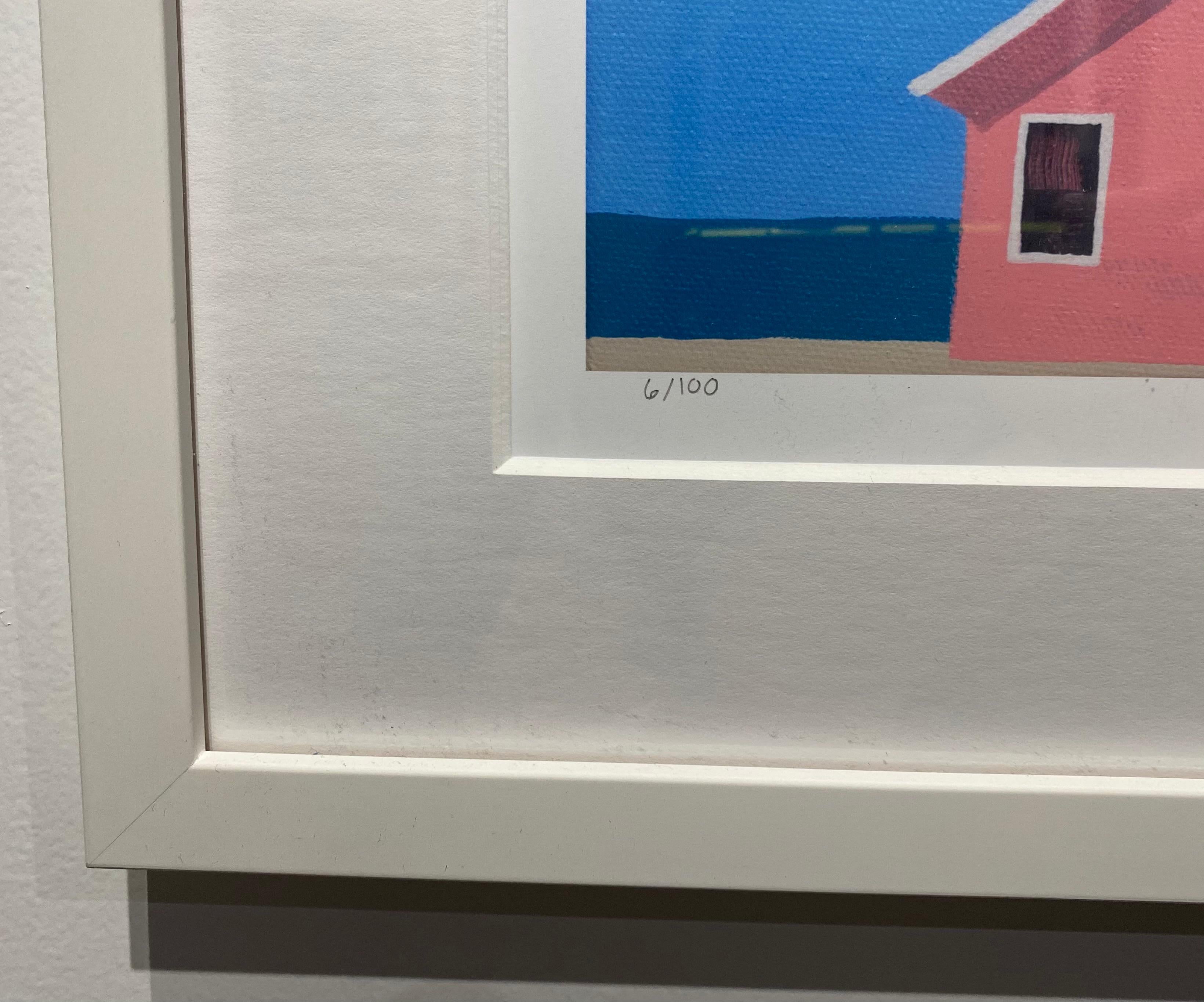 Pink Cottage - Minimalist Print by Paul Pedulla