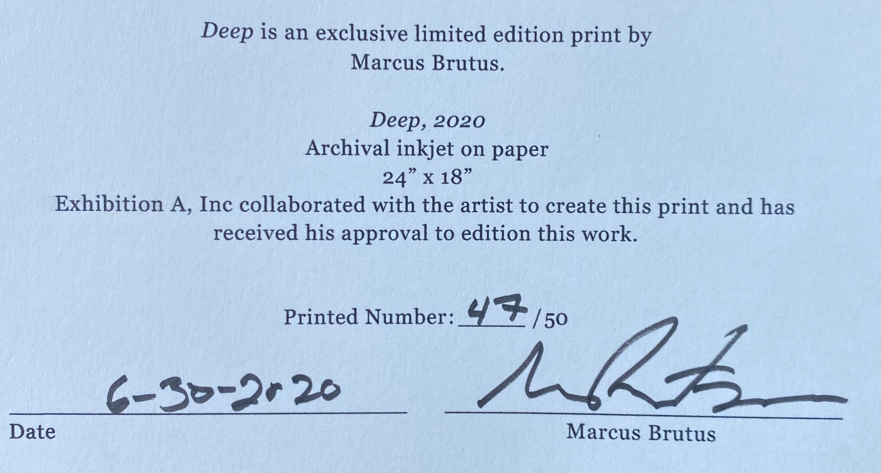 Deep - Blue Figurative Print by Marcus Brutus