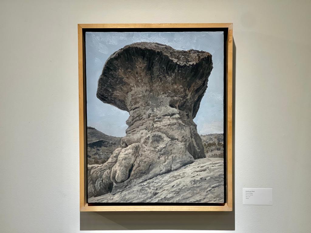 American Landscape of the Texas West, Oil on Canvas, Mushroom Rock Formation,  - Painting by Dennis Blagg