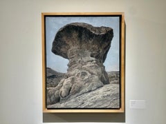 American Landscape of the Texas West, Oil on Canvas, Mushroom Rock Formation,