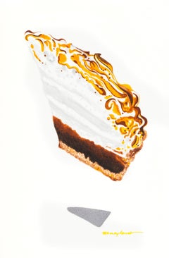 Small Contemporary Watercolor Chocolate Dessert Pie ideal for Kitchen/Bar/Baker 