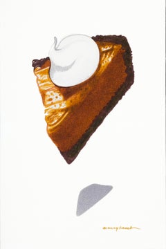 Small Contemporary American Carmel Cheesecake Dessert Still Life