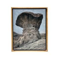 Vintage American Landscape of the Texas West, Oil on Canvas, Mushroom Rock Formation, 