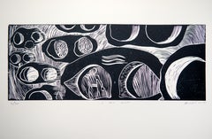 I see power. Linoleum block print on ivory rosaspina fabriano