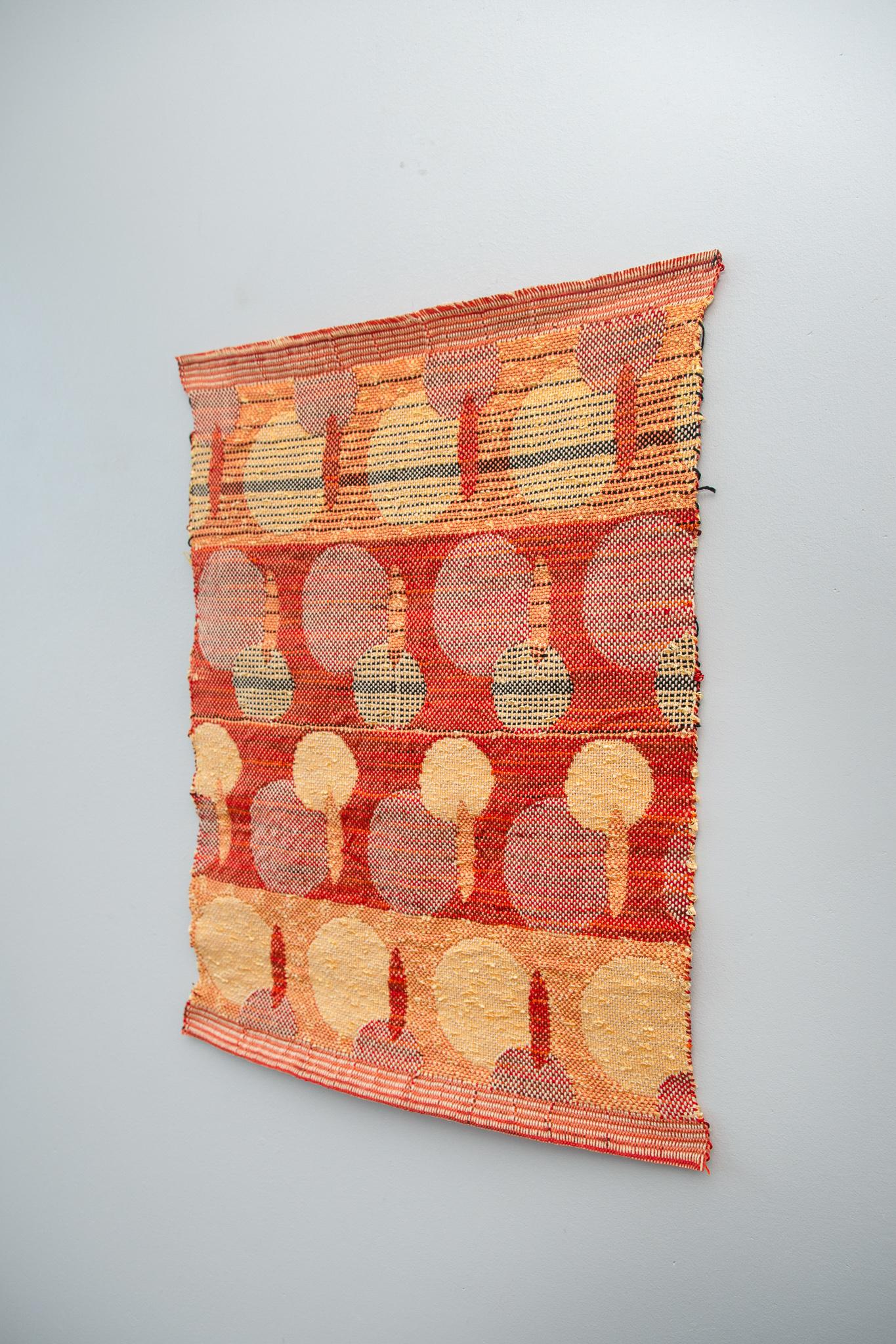 Sample 5: Double Weave, 2014. Cotton Perle 5/2 Silk 5/2 Jacquard TC1 Woven, 465 x 345mm

Born in Namibia, Lynette Diergaardt received her Bachelors of Art from the University of Namibia and her Masters in Textiles as a Fulbright Scholar at Kent