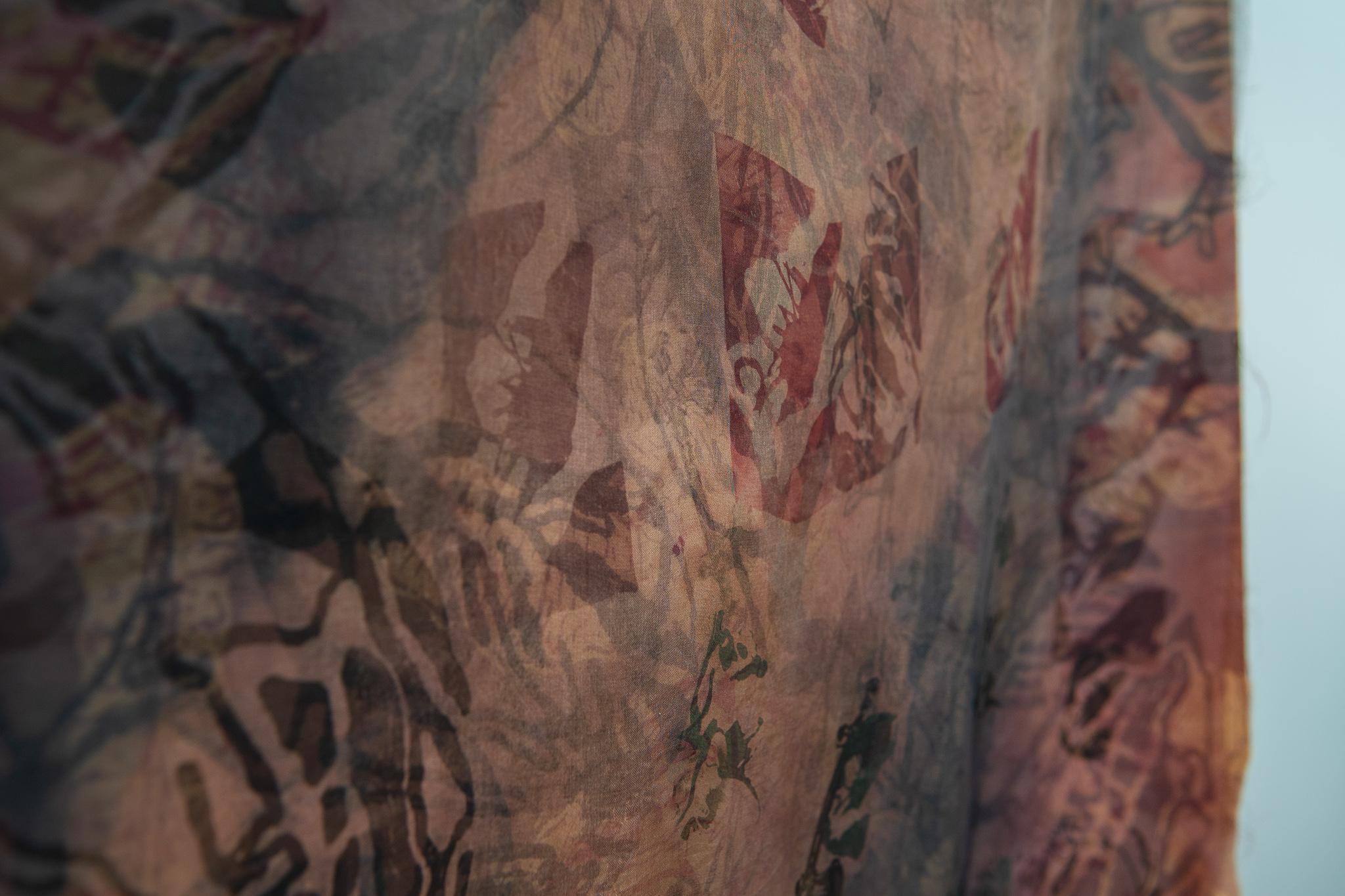 Untitled, Lynette Diergaardt, 100% Silk Chiffon, 100% Cotton, Hand Dyed and Silk For Sale 2