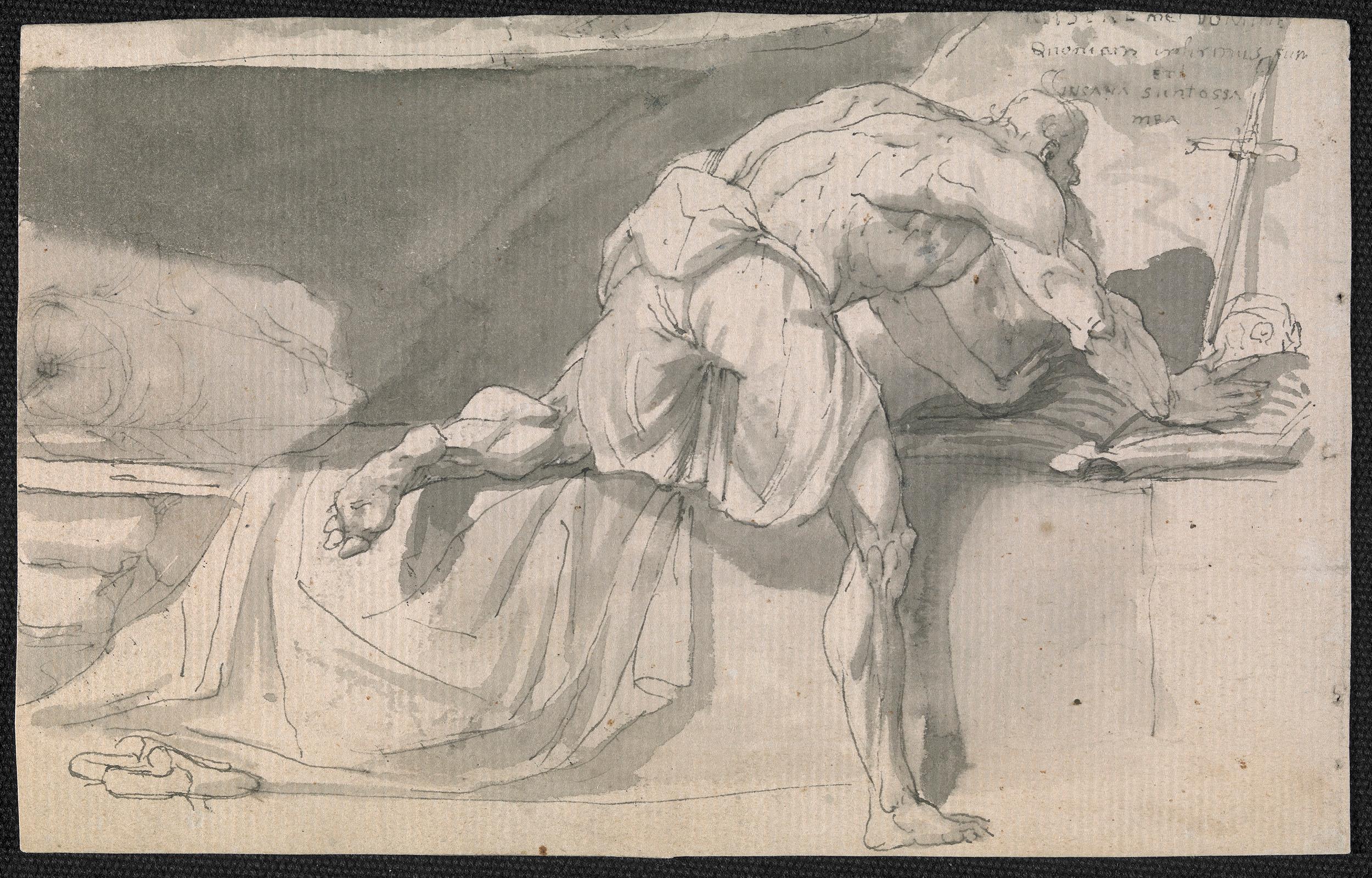 Eighteenth century Old Master drawing - St Jerome