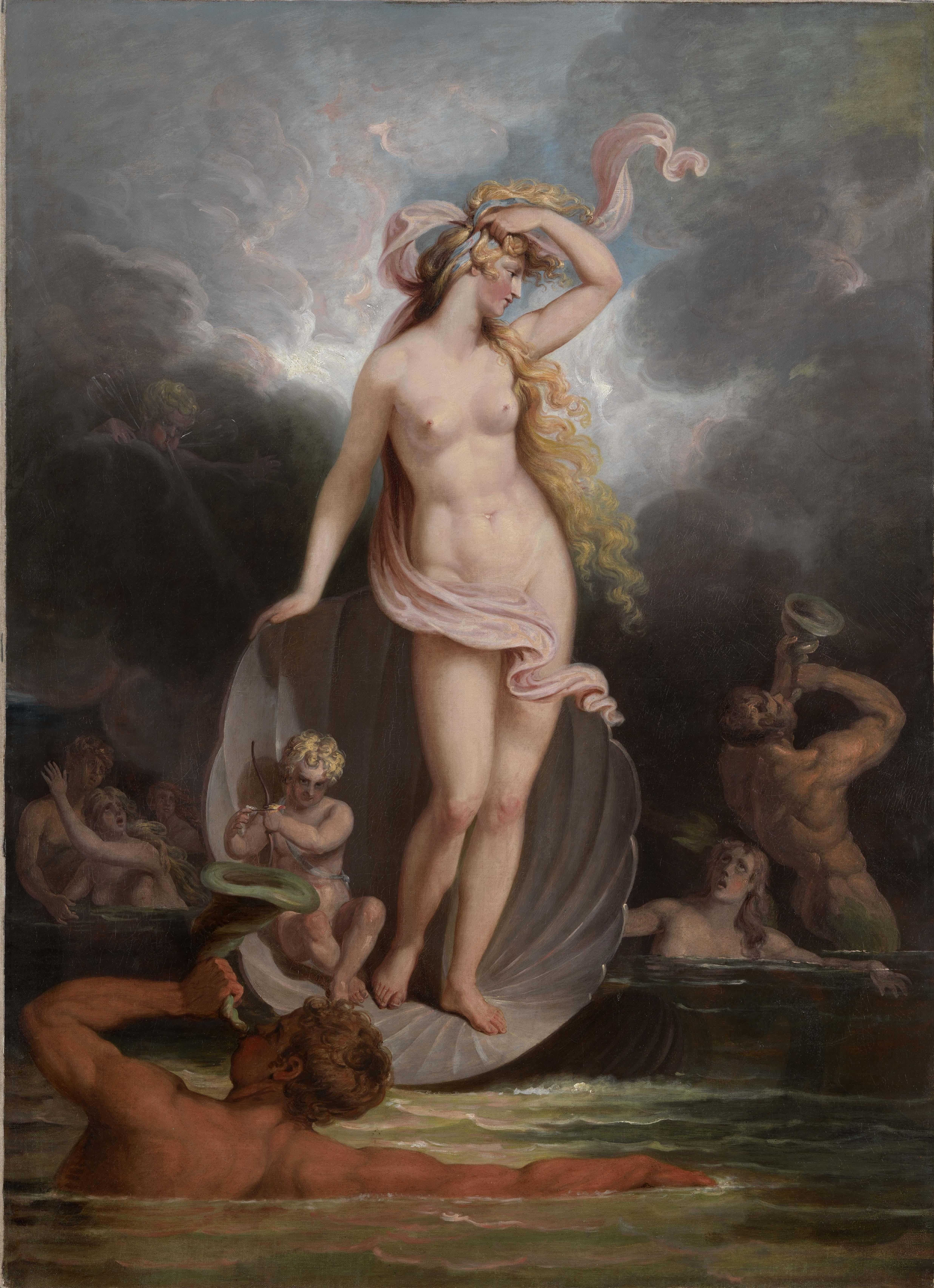 18th century allegorical painting of The Triumph of Beauty - Painting by Edward Dayes