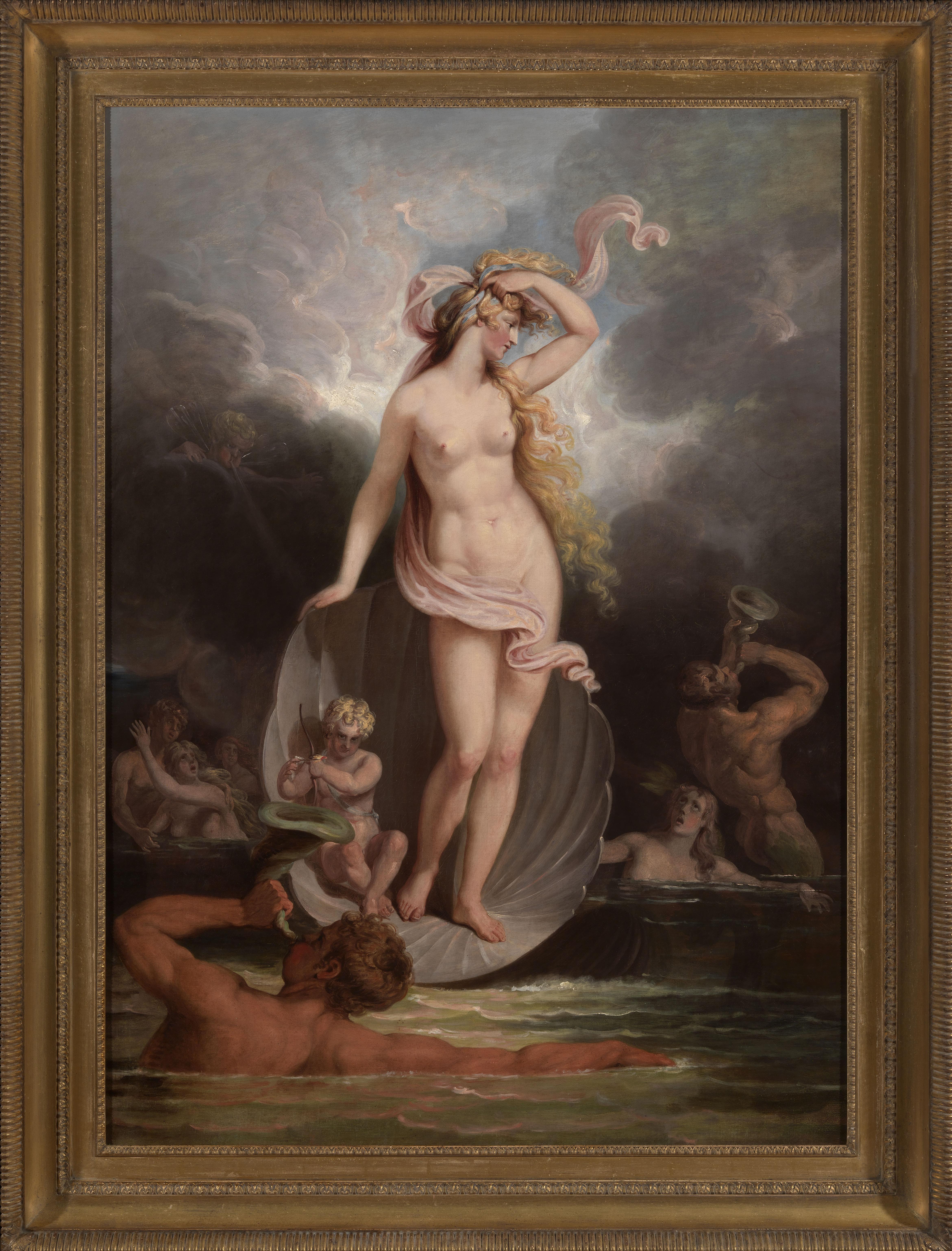 Edward Dayes Figurative Painting - 18th century allegorical painting of The Triumph of Beauty