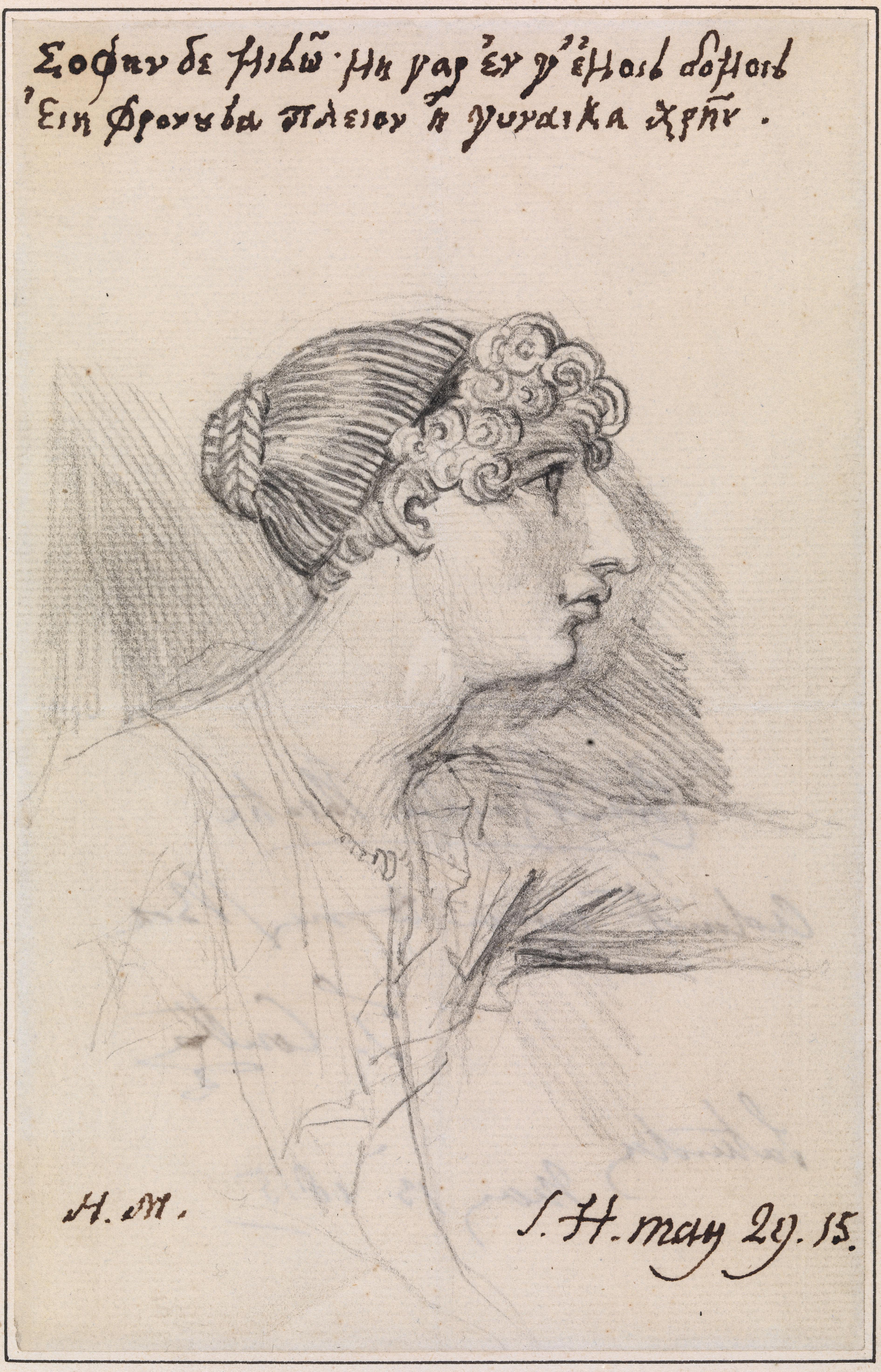 Portrait Henry Fuseli - dessin de portrait de Harriot Mellon, Mme Thomas Coutts