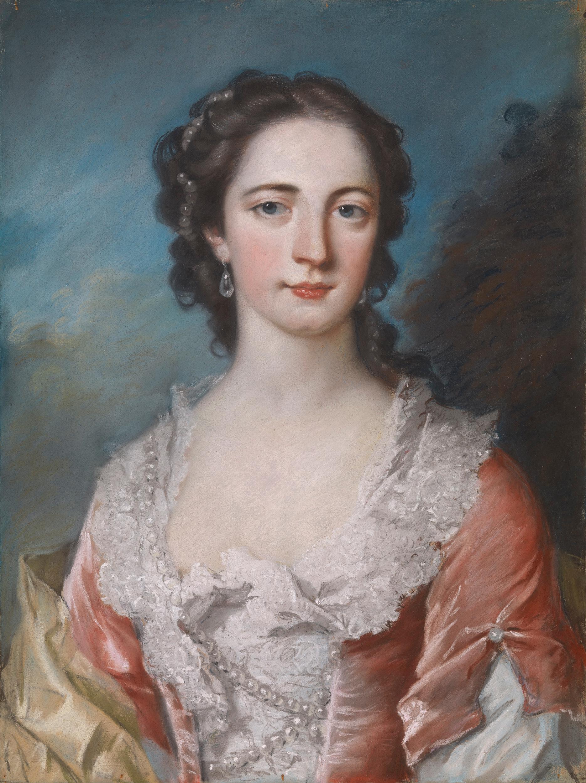 18th century pastel portrait of Lady Norris - Art by William Hoare of Bath