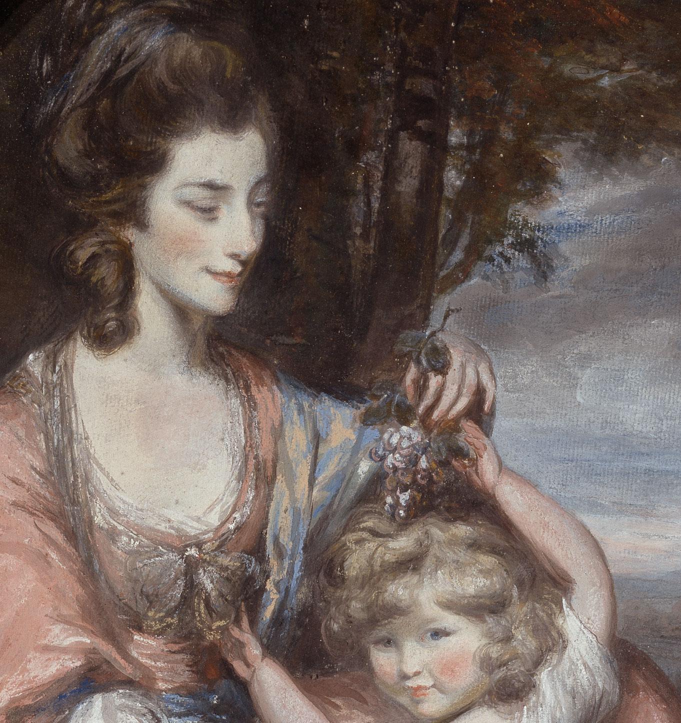 Pastellporträt von Lady Augusta Corbett und ihrem Sohn Stuart aus dem 18. Jahrhundert (Alte Meister), Art, von Daniel Gardner