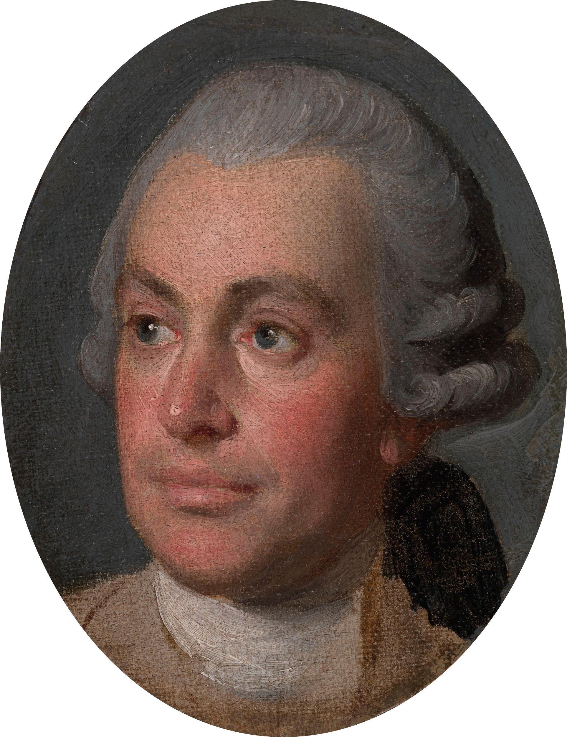 18th century portrait of the painter Nathaniel Dance - Painting by Johan Zoffany
