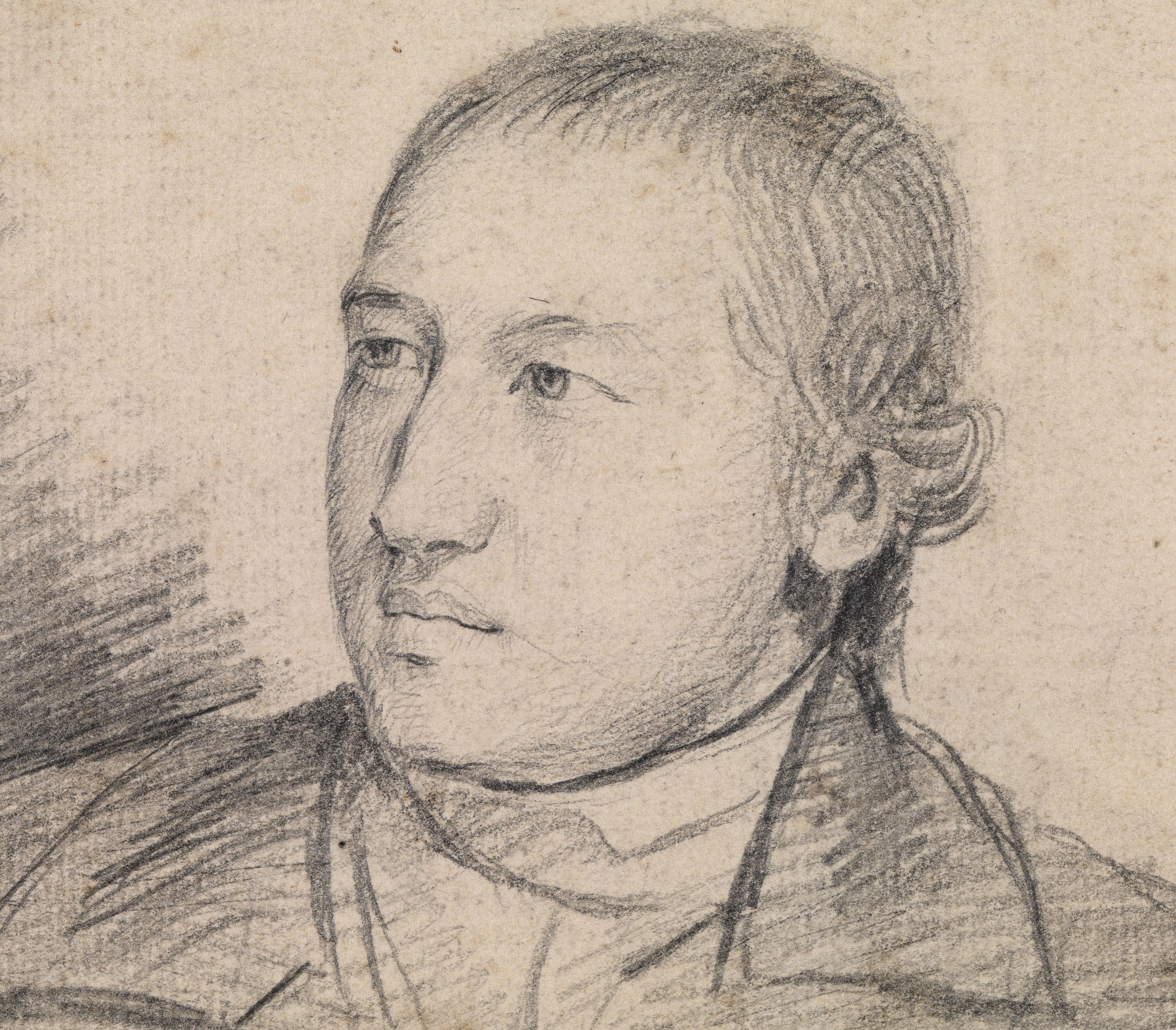 Porträtzeichnung des Rev. aus dem 18. Jahrhundert William Atkinson (Alte Meister), Art, von George Romney