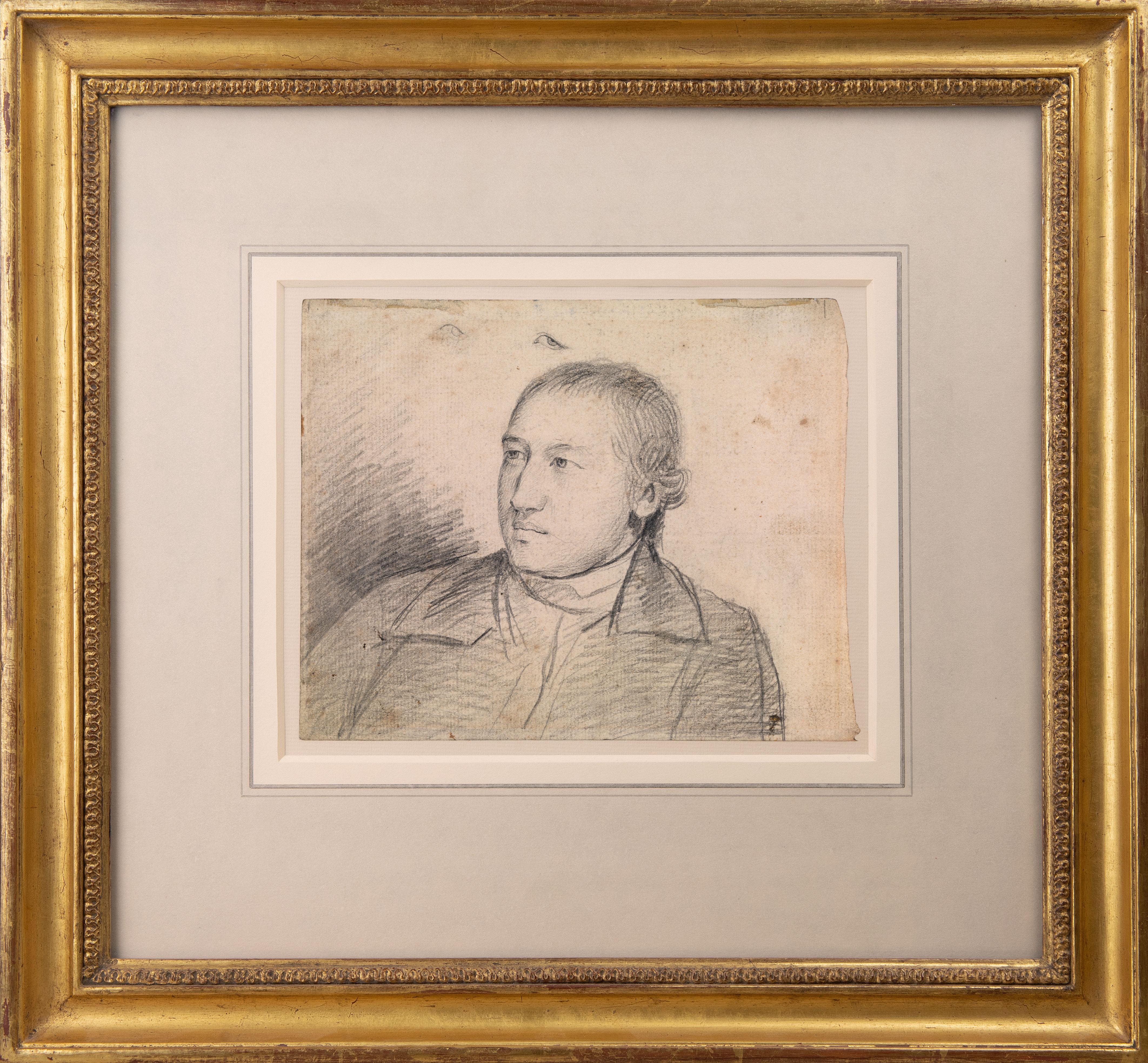 18th century portrait drawing of the Rev. William Atkinson - Art by George Romney