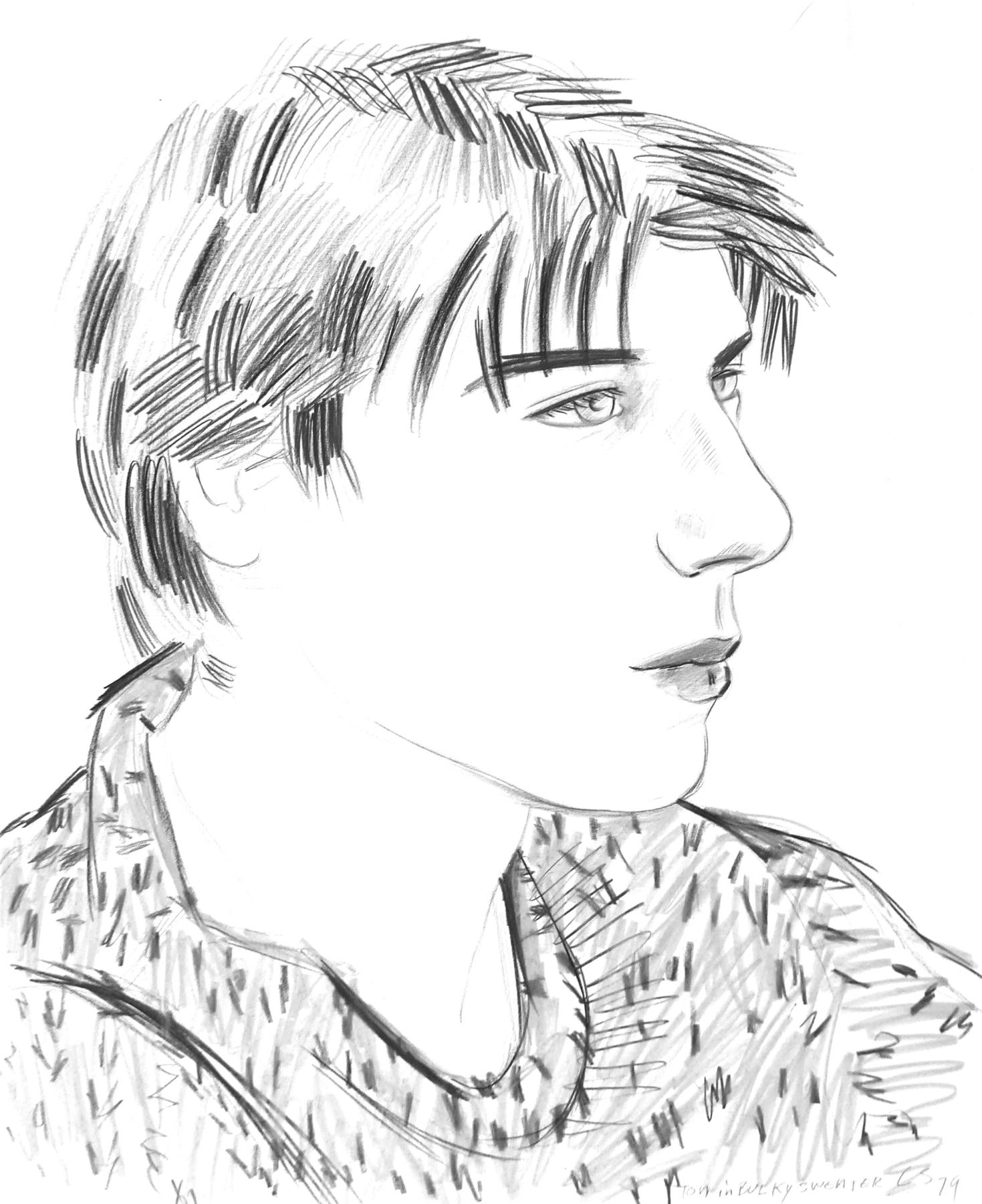 Portrait de Larry Stanton - Tom con un jersey voluminoso