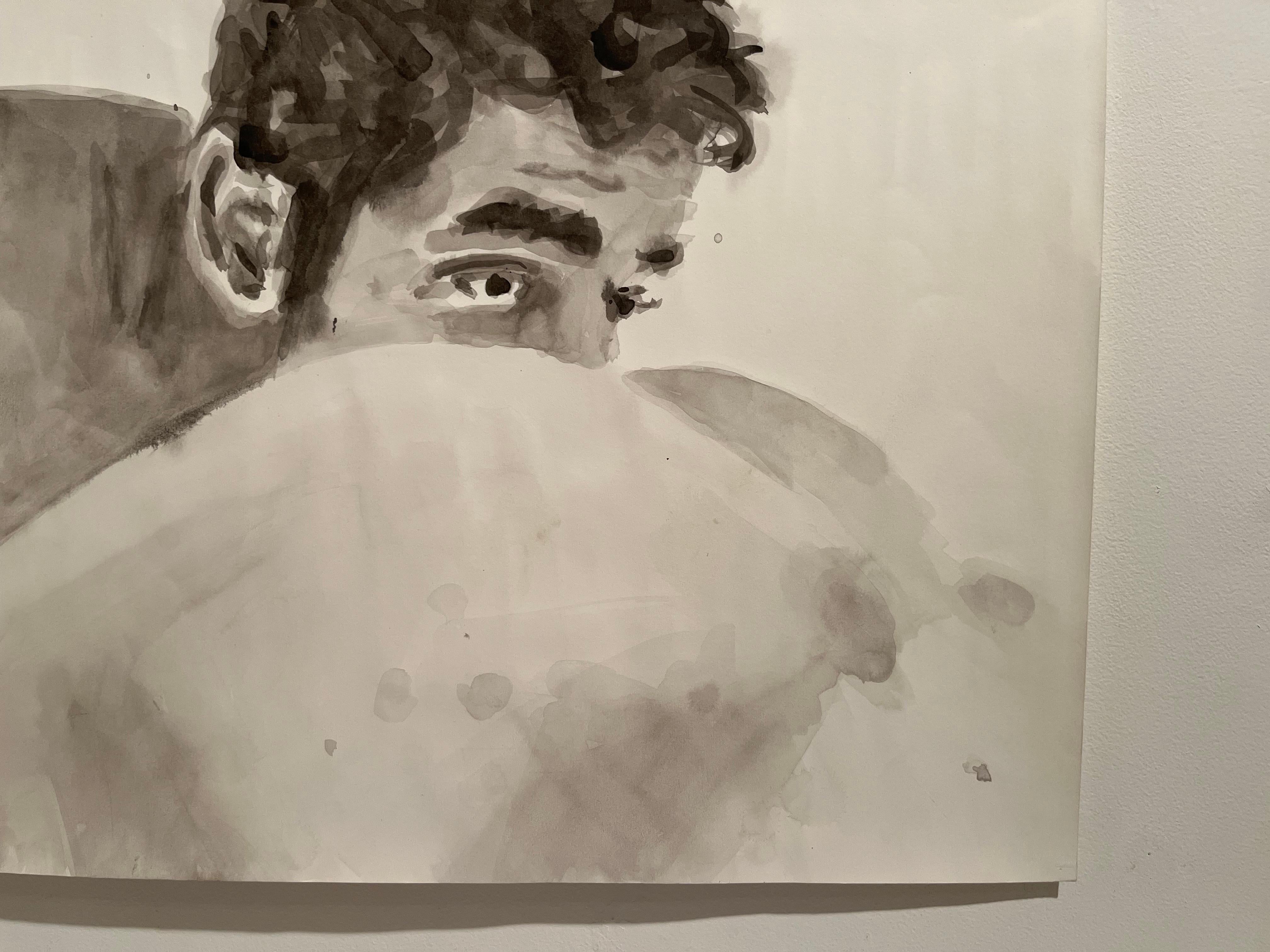 Cara a cara, tinta, retrato, dibujo - Art Contemporáneo de Anthony Viti