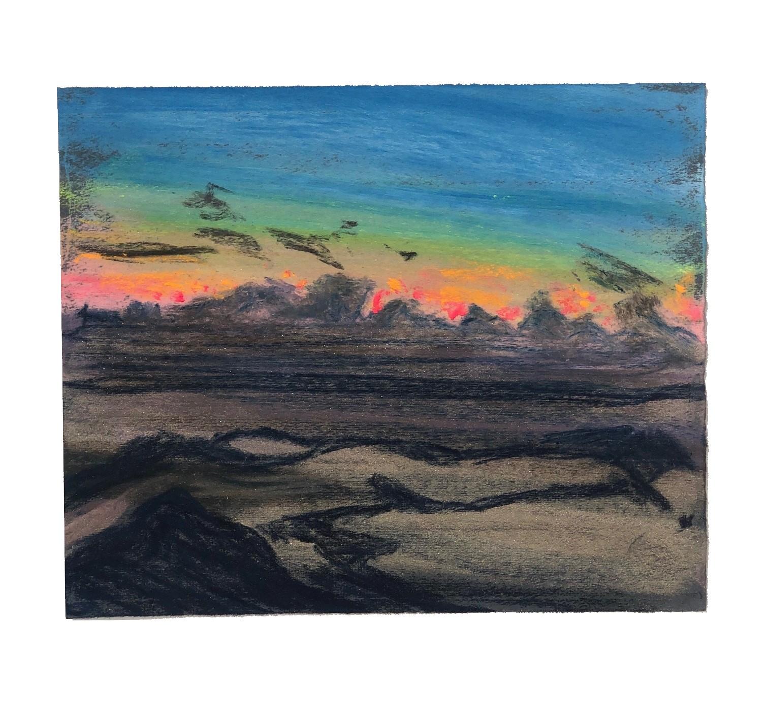 Single Sunset Pastel, nature. landscape, colorful - Art by Christian Brechneff