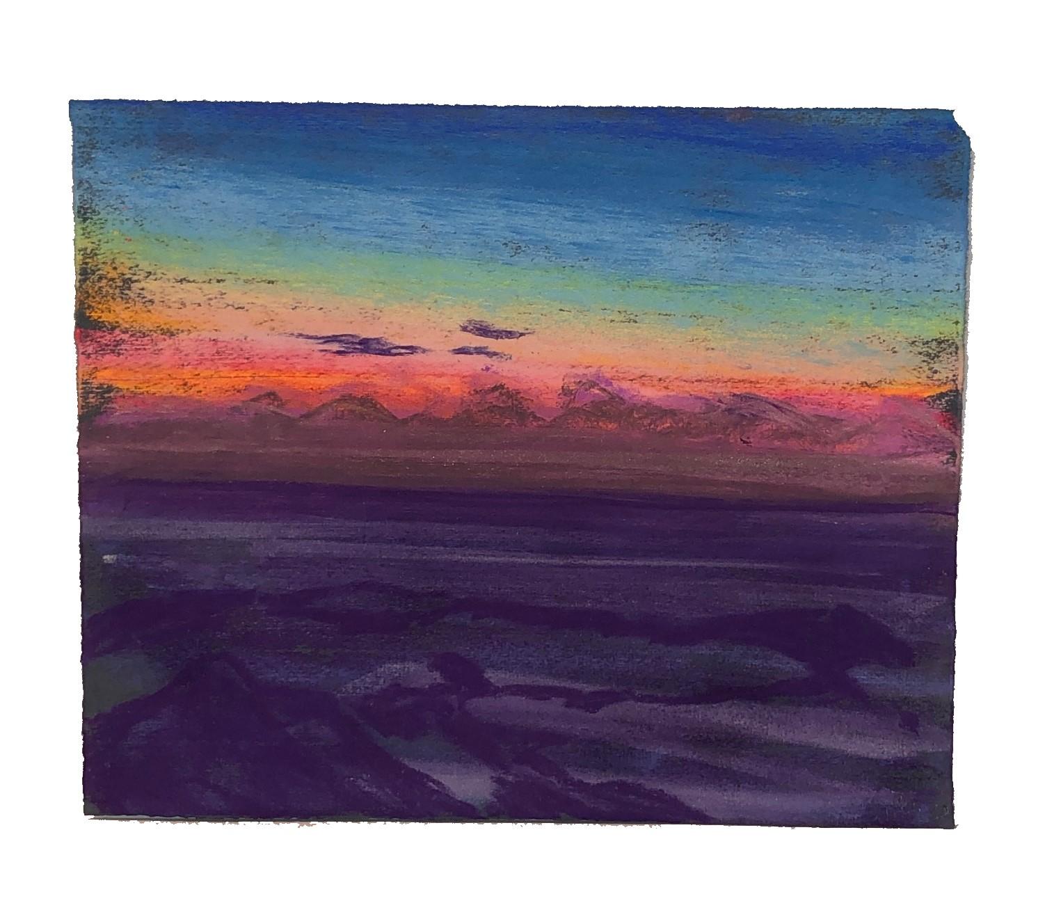 Single Sunset Pastel, nature, landscape, colorful - Art by Christian Brechneff