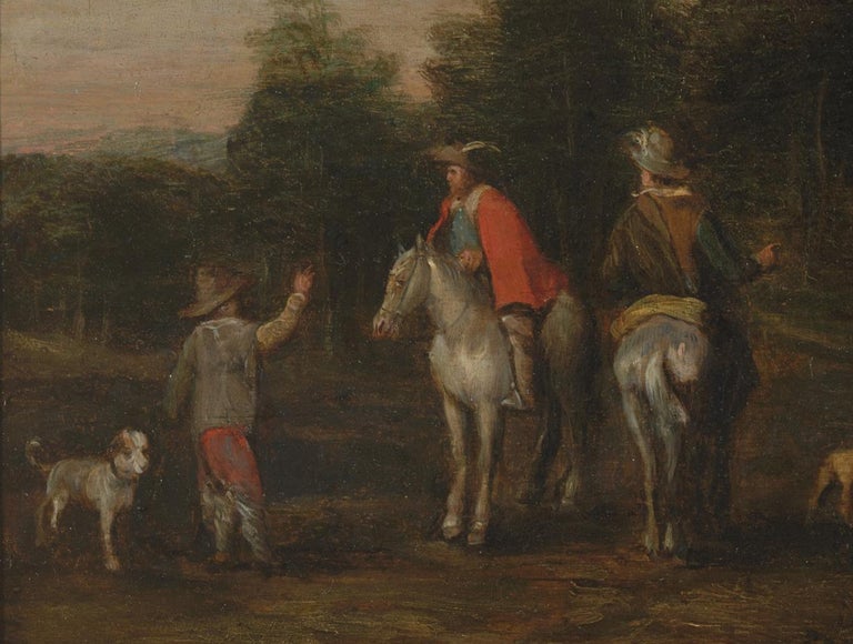 17th C., Baroque, Genre Painting, Stop of the Travelers  For Sale 1